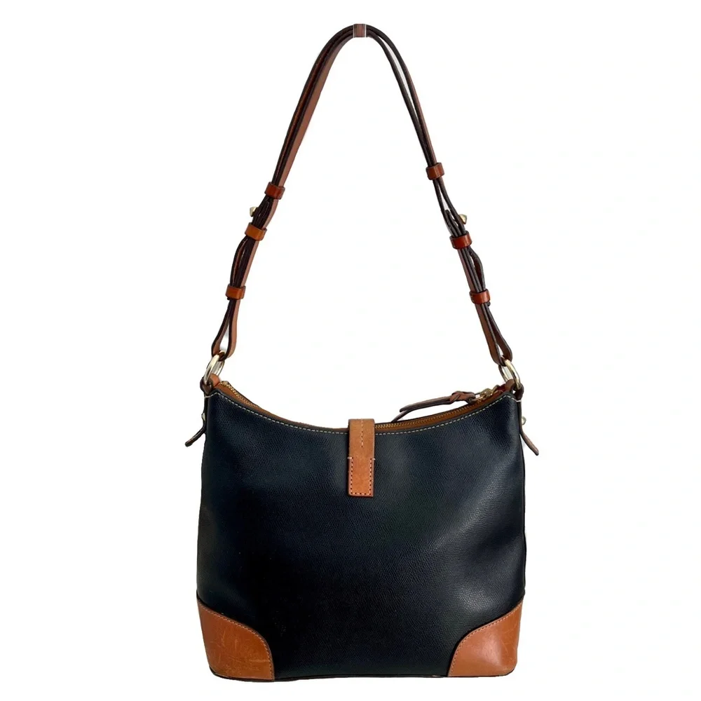 Dooney & Bourke Black and Brown Textured Leather ‘Claremont’ Hobo Bag